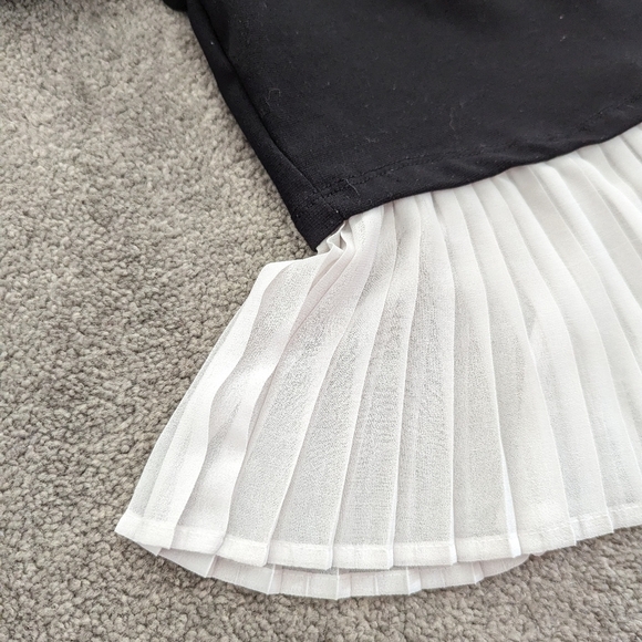 SEDUCTIONS white frill black short sleeve blouse tshirt Medium - Picture 3 of 8